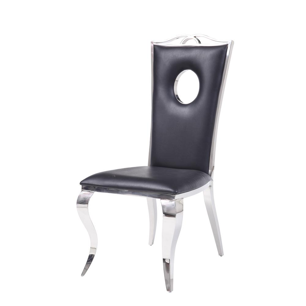 Cyrene Side Chair (Set-2), PU & Stainless Steel. Picture 1