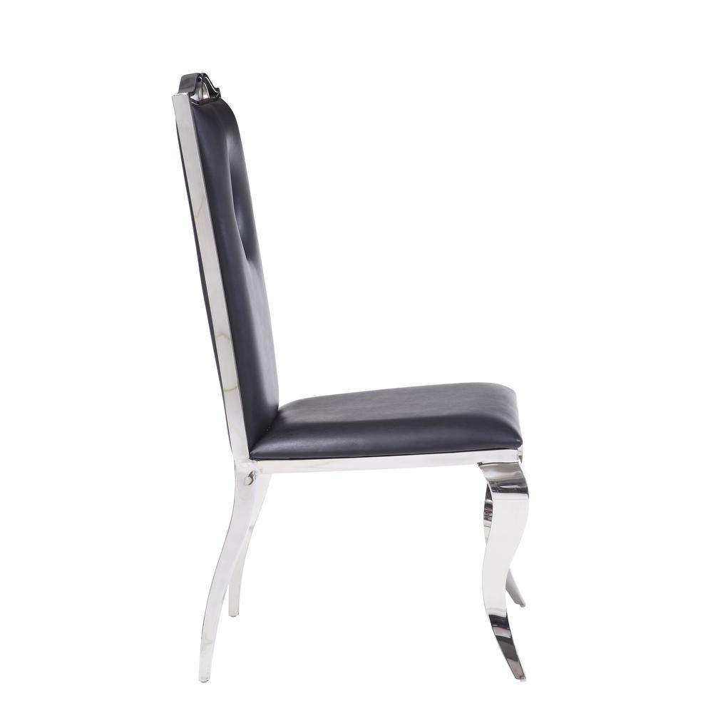 Cyrene Side Chair (Set-2), PU & Stainless Steel. Picture 4
