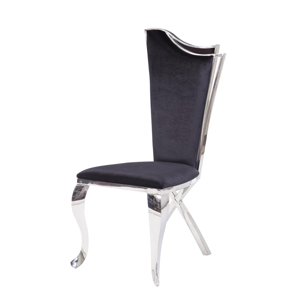 Cyrene Side Chair (Set-2), Fabric & Stainless Steel. Picture 1