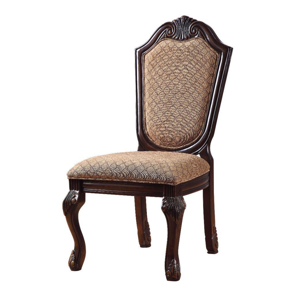 Chateau De Ville Side Chair (Set-2), Fabric & Espresso Finish. Picture 1