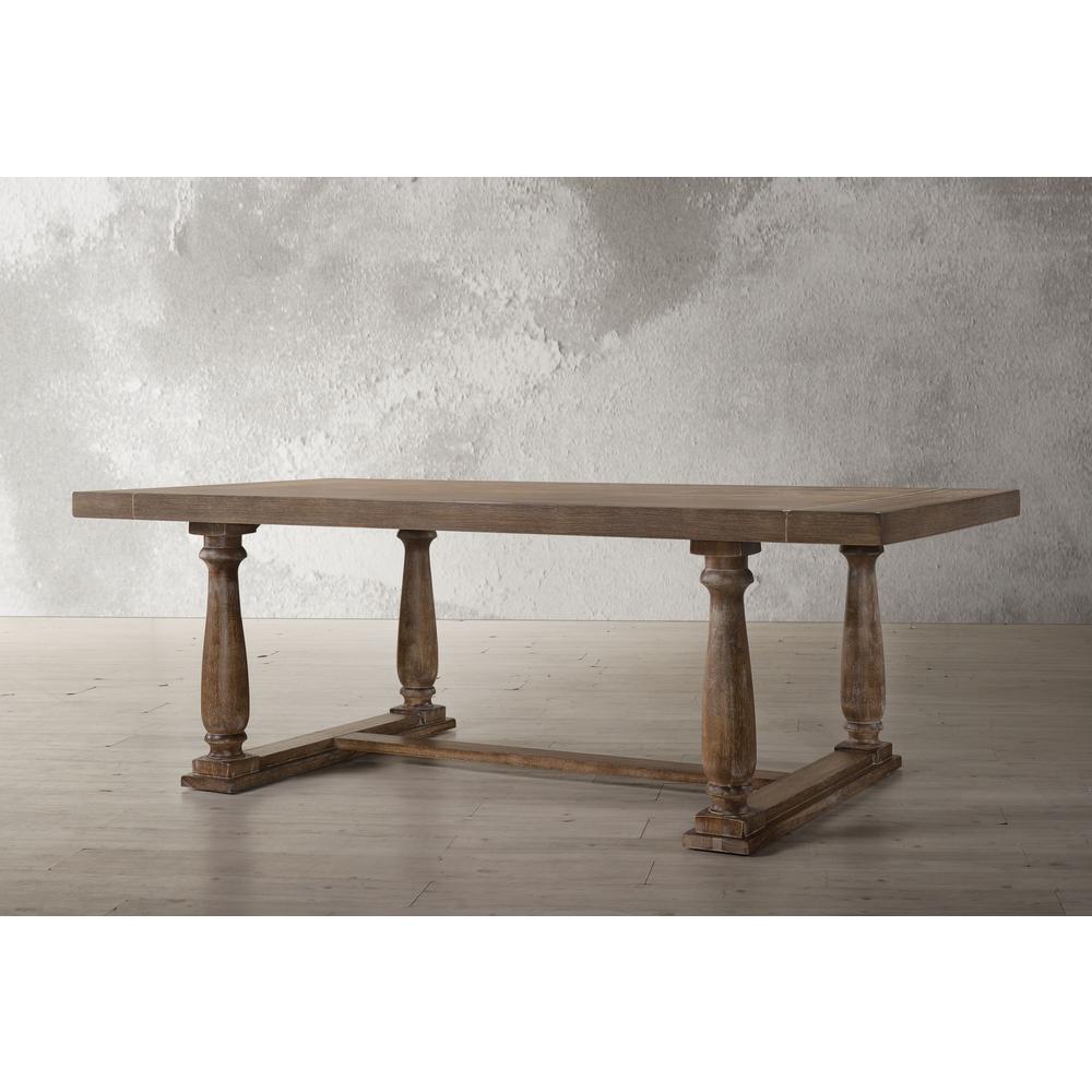 Bernard Dining Table, Weathered Oak. Picture 1