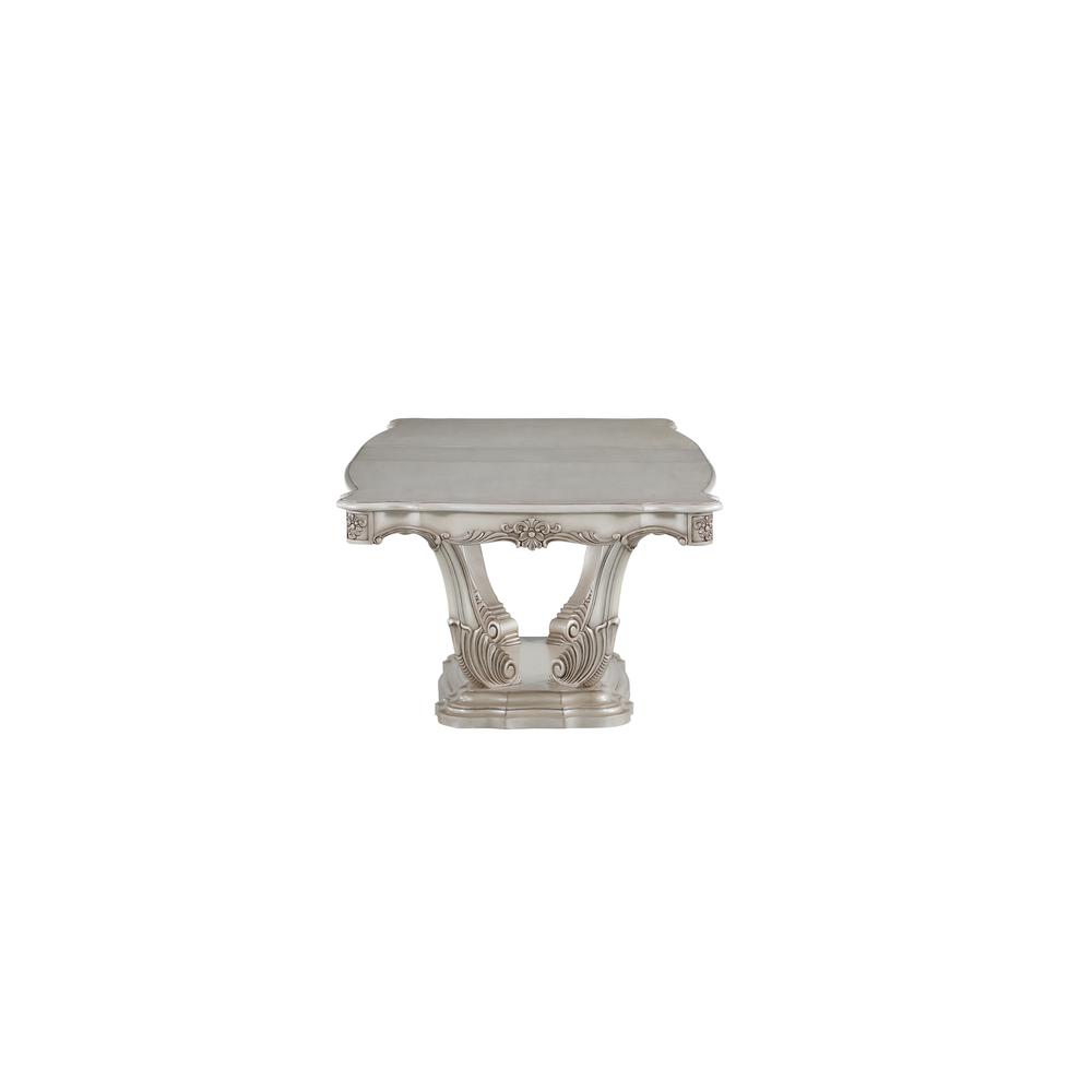 Gorsedd Dining Table w/Pedestal, Antique White (1Set/2Ctn). Picture 4