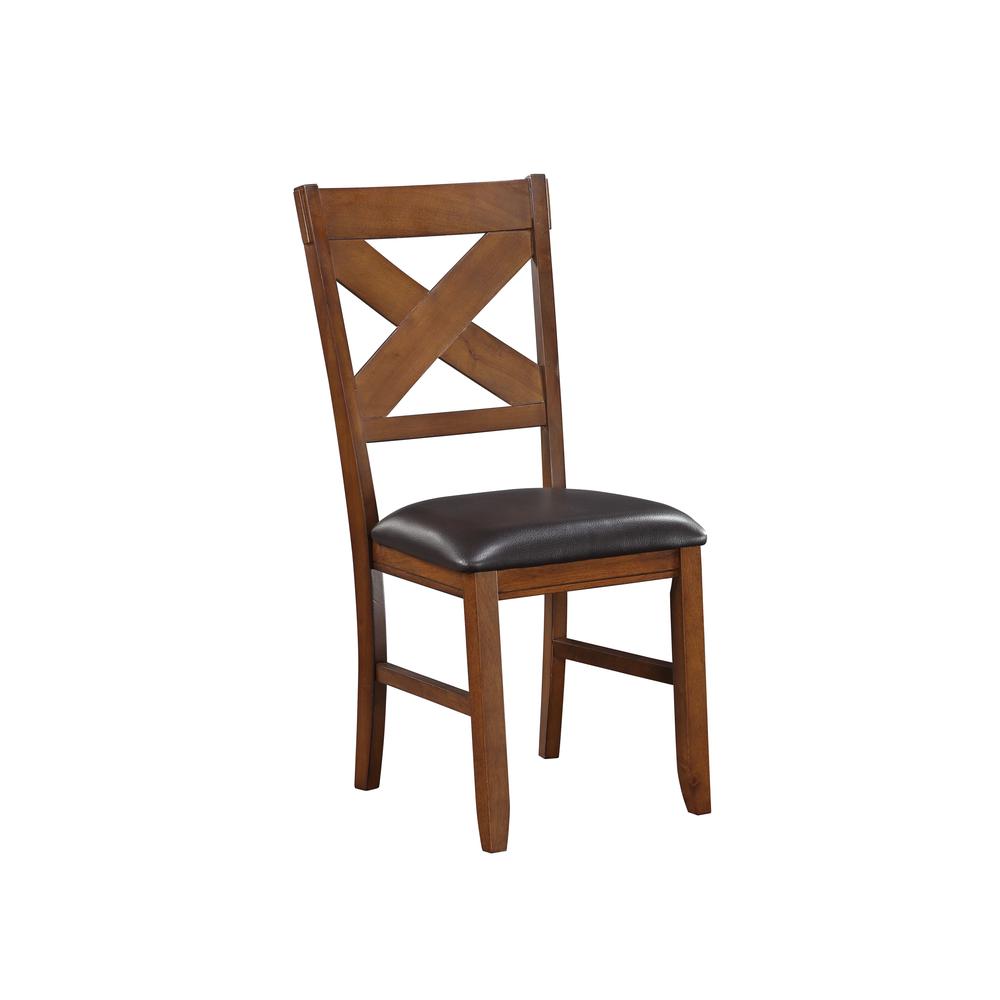 Apollo Side Chair (Set-2), Espresso PU & Walnut. Picture 1
