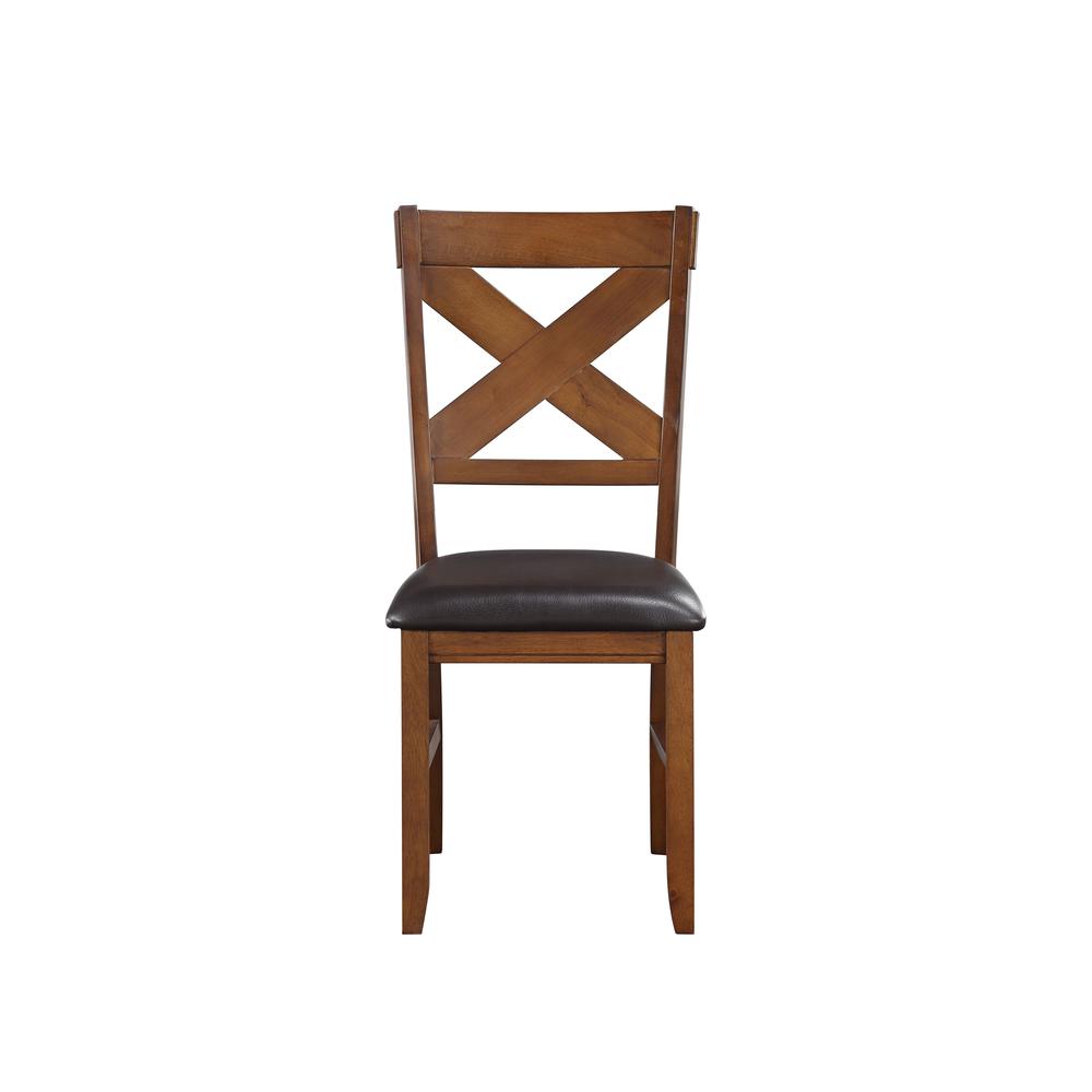 Apollo Side Chair (Set-2), Espresso PU & Walnut. Picture 3