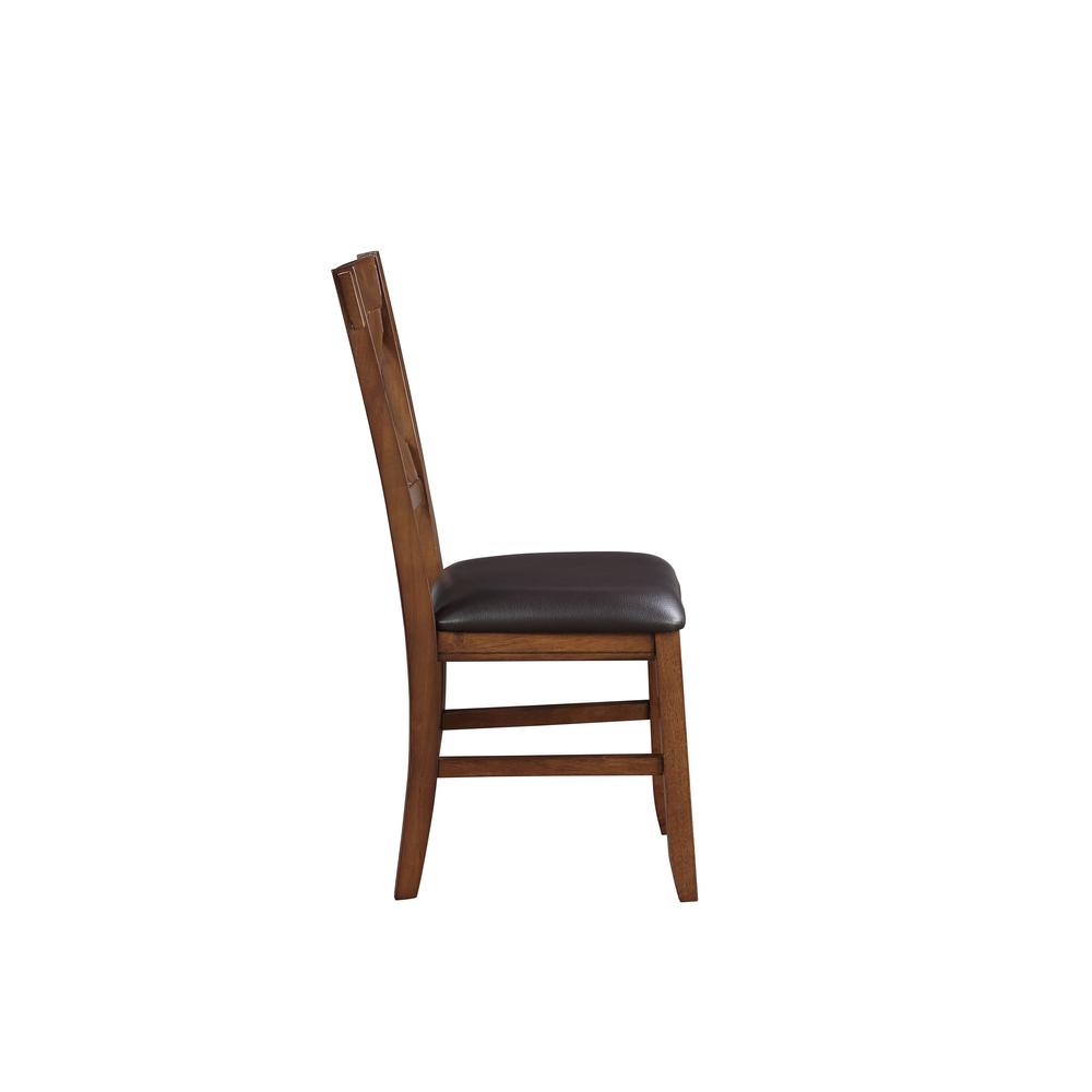 Apollo Side Chair (Set-2), Espresso PU & Walnut. Picture 4