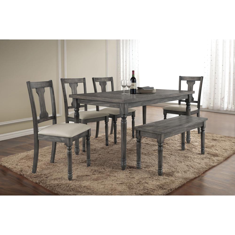 ACME Wallace Dining Table, Weathered Gray. Picture 1
