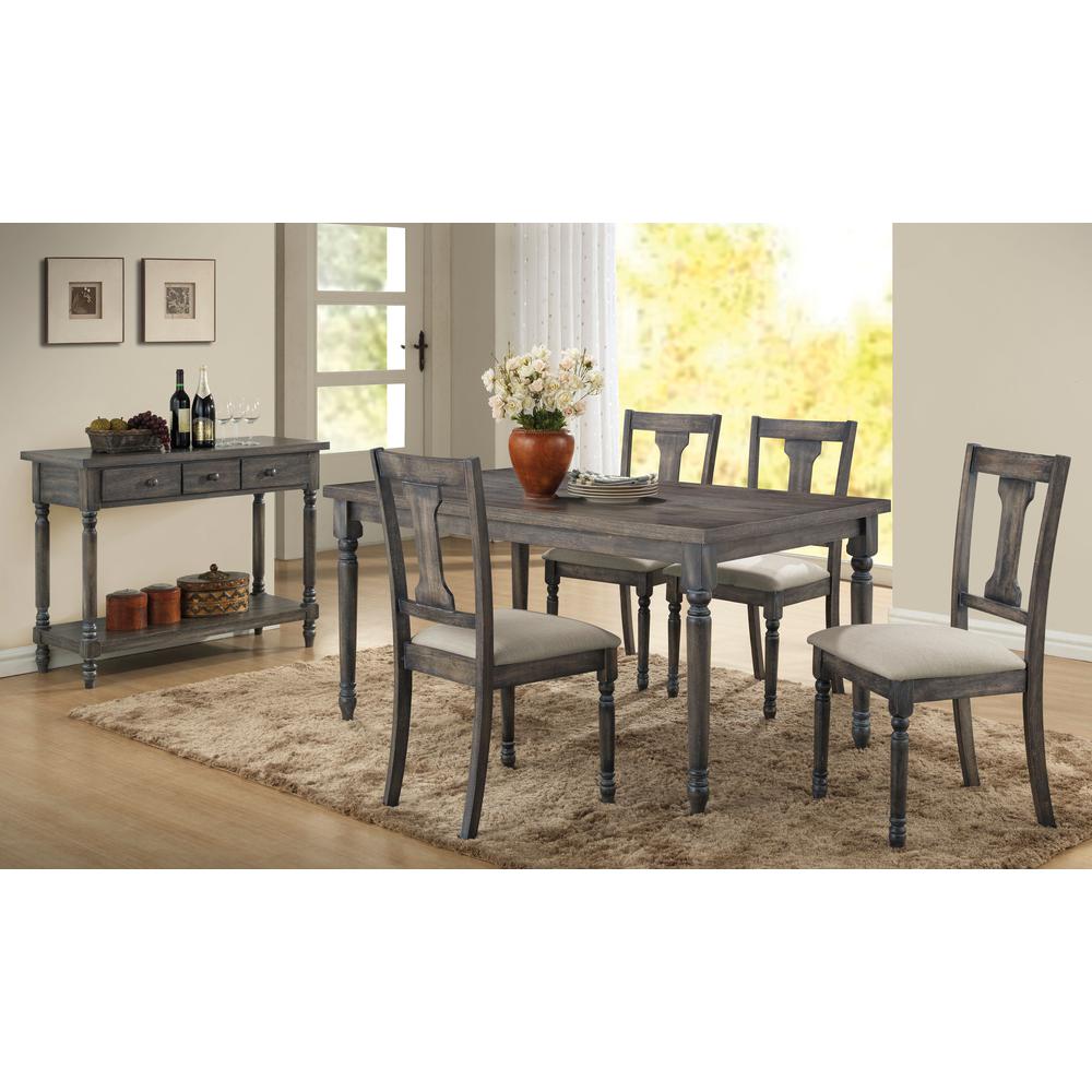 ACME Wallace Dining Table, Weathered Gray. Picture 2