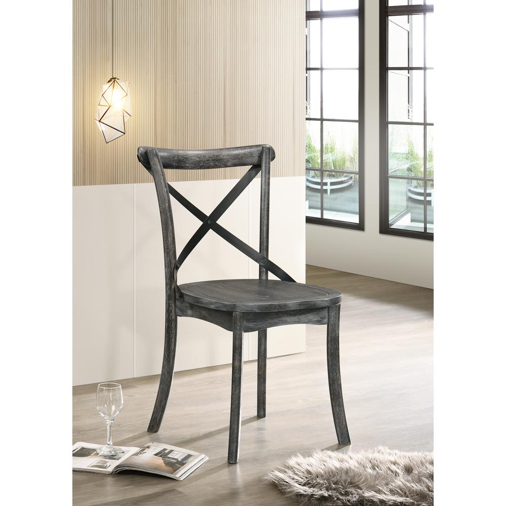 ACME Kendric Side Chair (Set-2), Rustic Gray. Picture 1