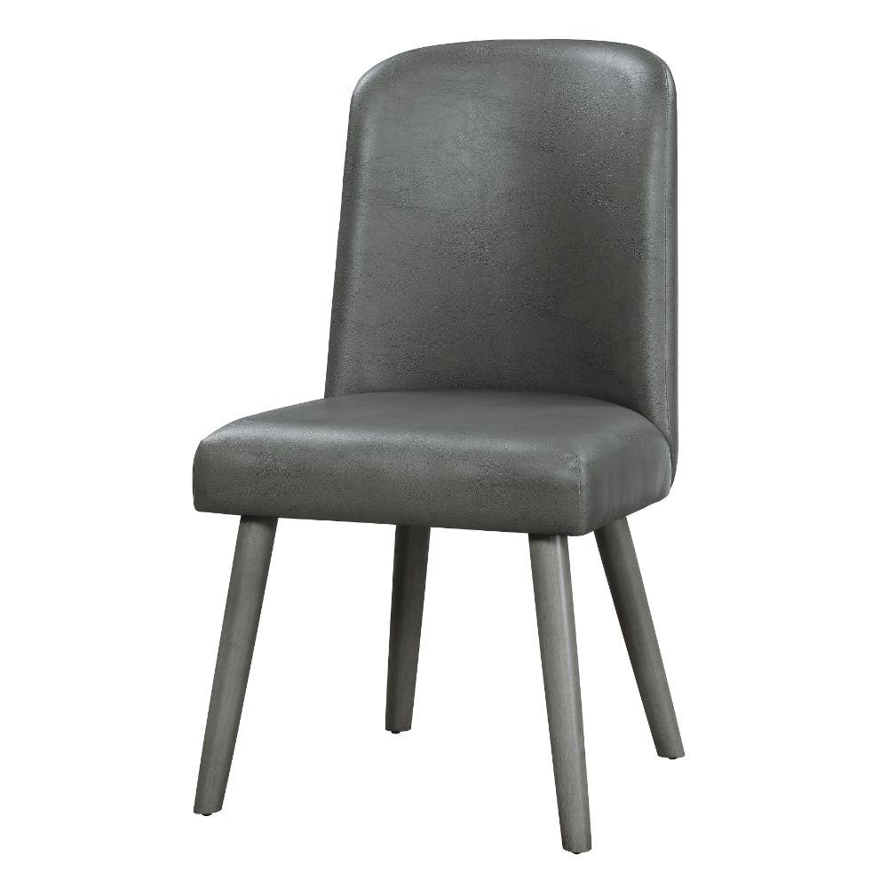 Waylon Gray PU & Gray Oak Side Chair (Set-2). Picture 1