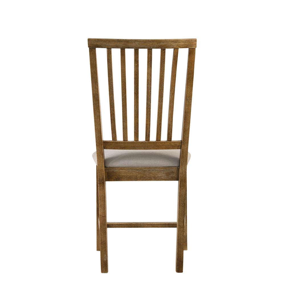 Side Chair (Set-2), Tan Linen & Weathered Oak. Picture 2