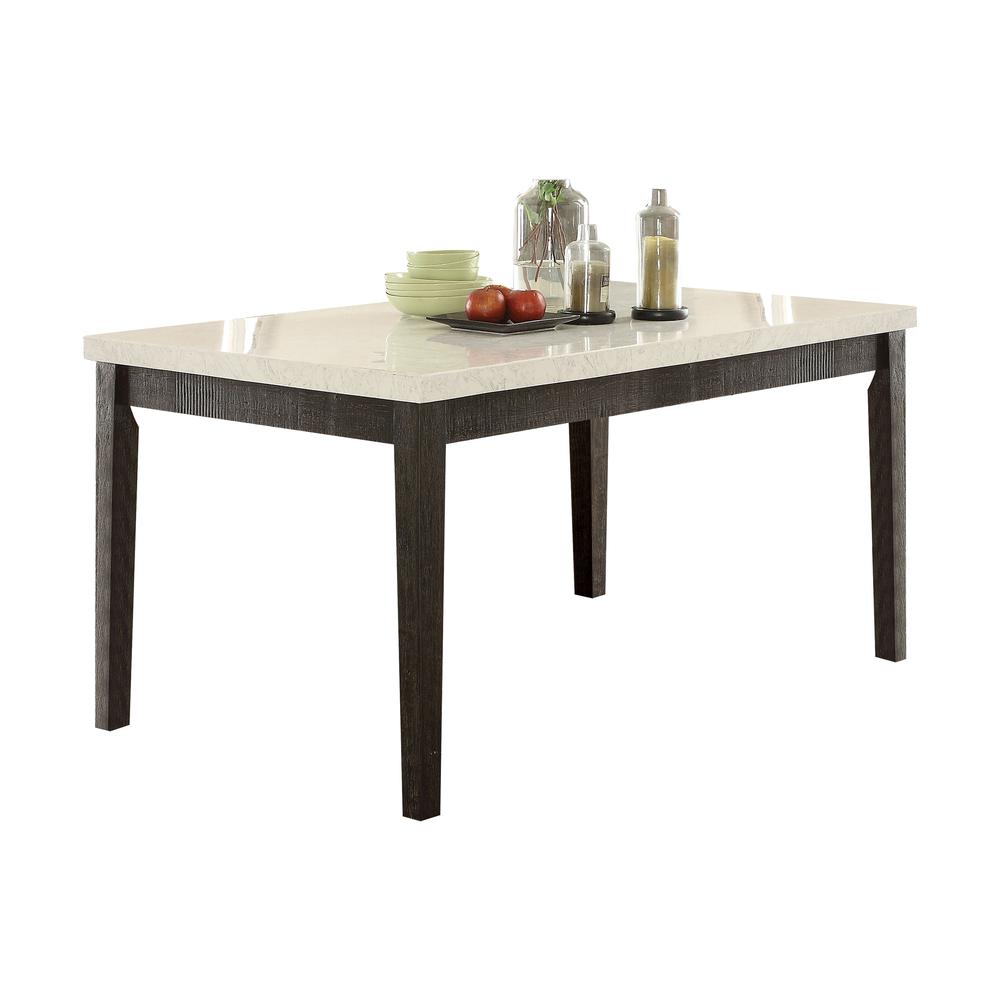 Nolan Dining Table, White Marble & Salvage Dark Oak (72850). Picture 2