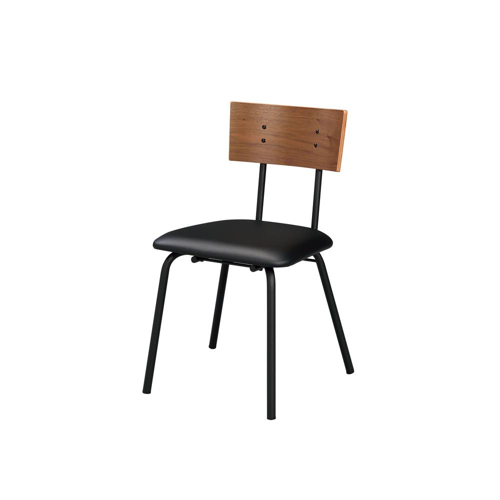 Side Chair (Set-2), PU, Oak & Black. Picture 1