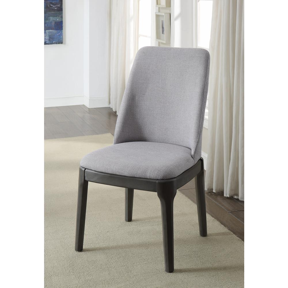 Madan Side Chair (Set-2), Light Gray Linen & Gray Oak. Picture 12