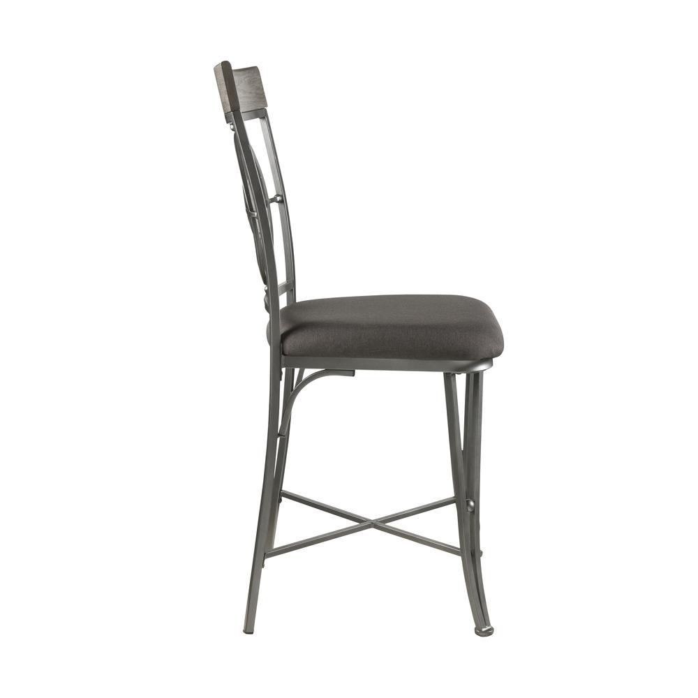 Landis Counter Height Chair (Set-2), Fabric & Gunmetal. Picture 9