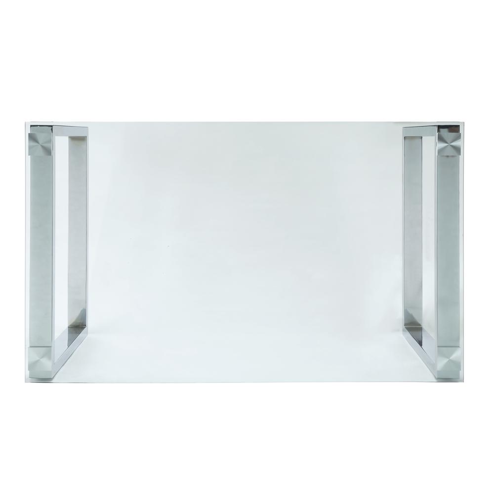 Abraham Dining Table, Clear Glass & Chrome Finish (74015). Picture 4
