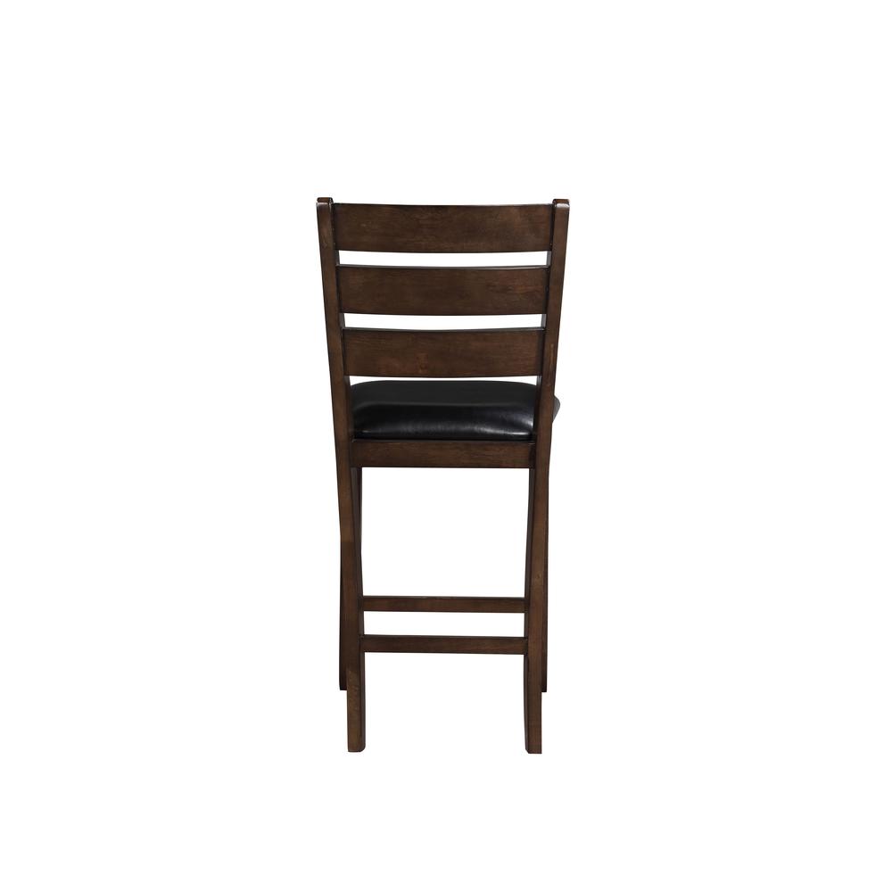 Urbana Counter Height Chair (Set-2), Black PU & Espresso. Picture 2