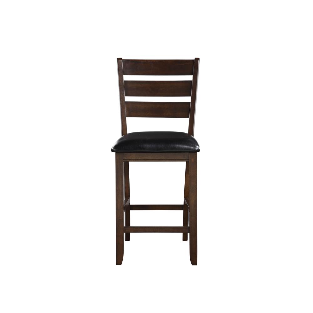 Urbana Counter Height Chair (Set-2), Black PU & Espresso. Picture 3