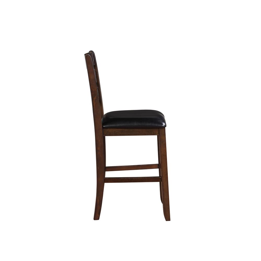 Urbana Counter Height Chair (Set-2), Black PU & Espresso. Picture 4