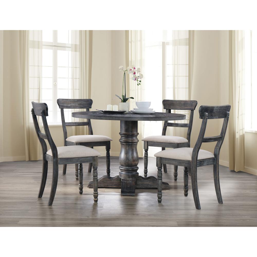 Leventis Dining Table w/Pedestal, Weathered Gray (1Set/2Ctn). Picture 1