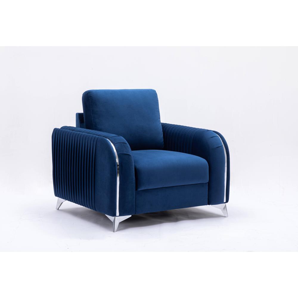 Wenona Chair, Blue Velvet. Picture 2