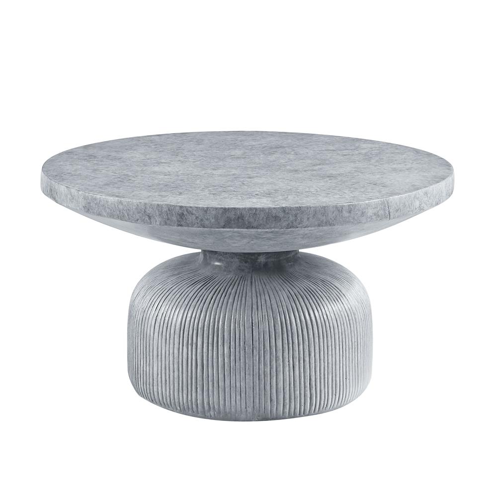 Laddie Cement Coffee Table in Weathered Gray. Picture 1