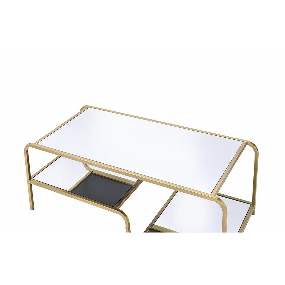 Astrid Coffee Table, Gold & Mirror. Picture 7