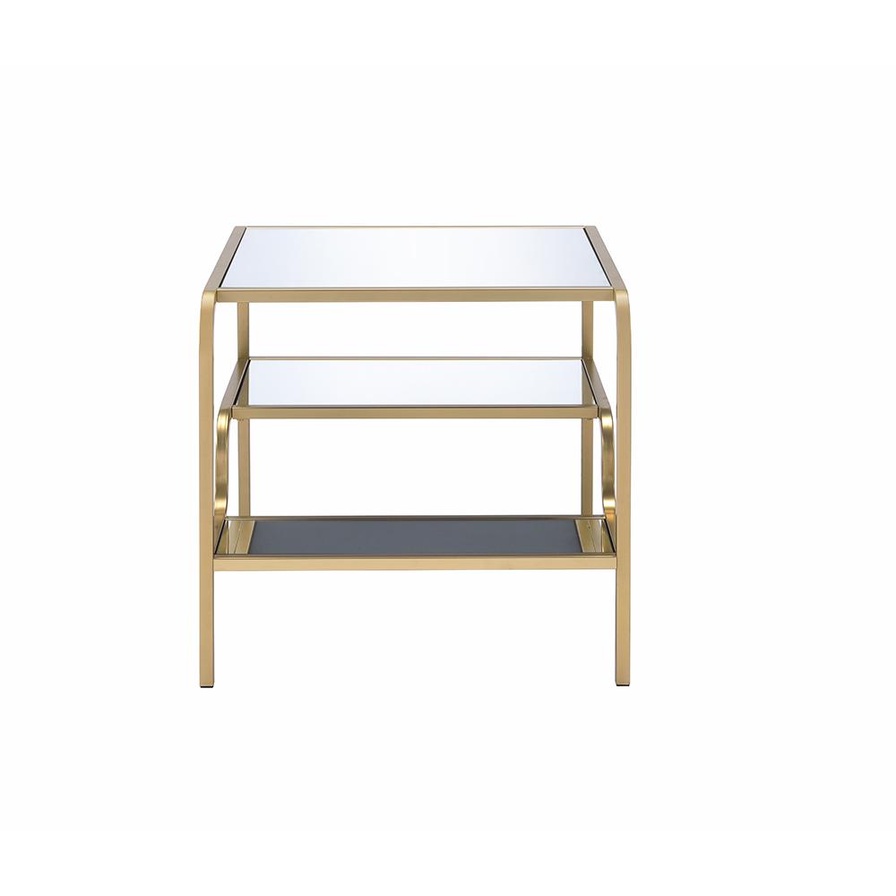 Astrid End Table, Gold & Mirror. Picture 5