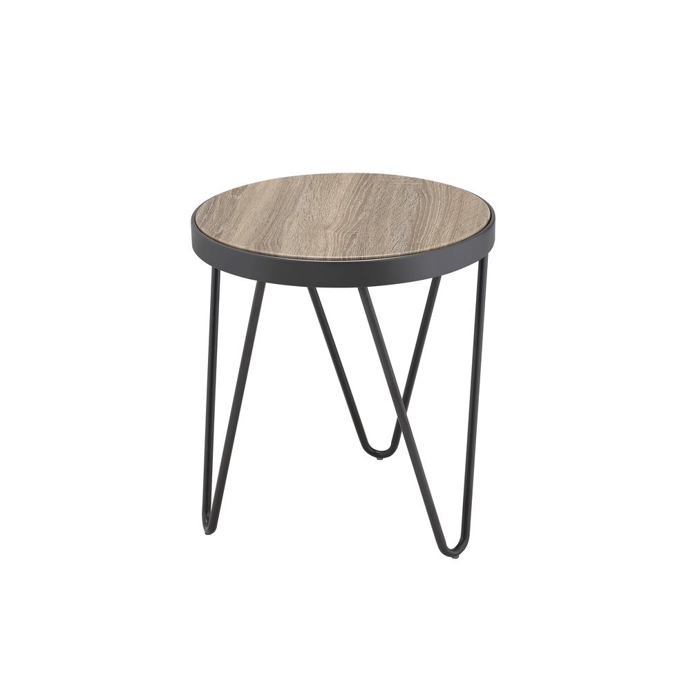Bage End Table, Weathered Gray Oak. Picture 1
