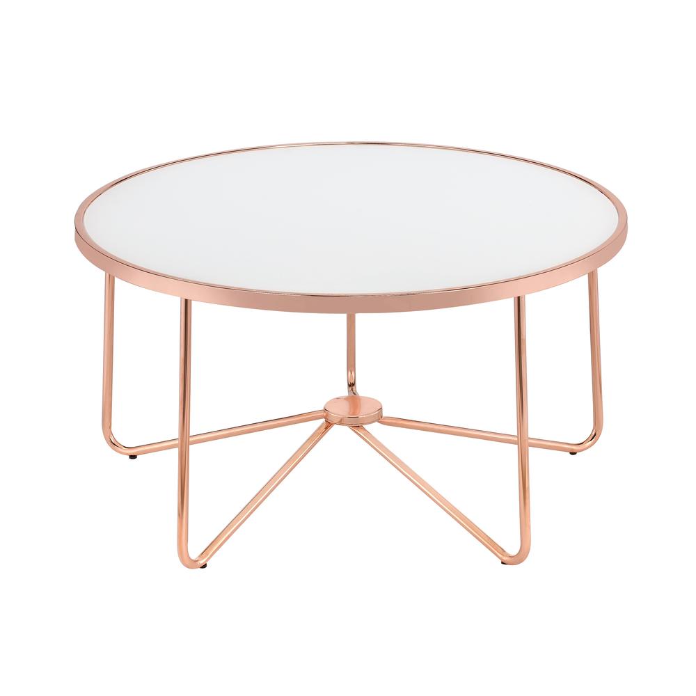 Alivia Coffee Table, Rose Gold & Frosted Glass. Picture 1