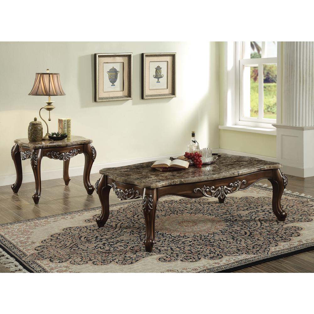 Latisha Coffee Table, Marble & Antique Oak  (82145). Picture 1