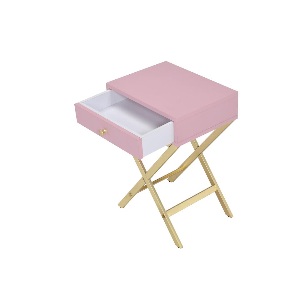 Coleen Side Table, Pink & Gold. Picture 9