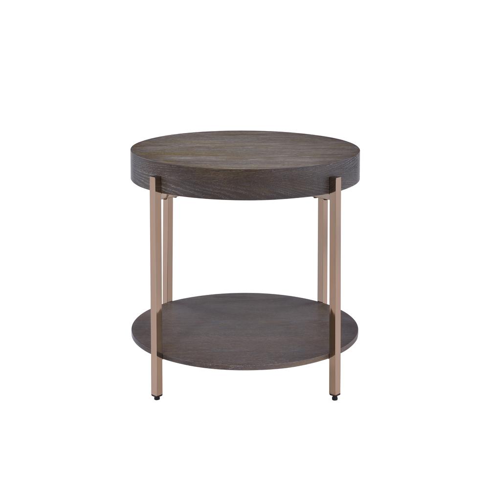 Weyton End Table, Dark Oak & Champagne. Picture 2