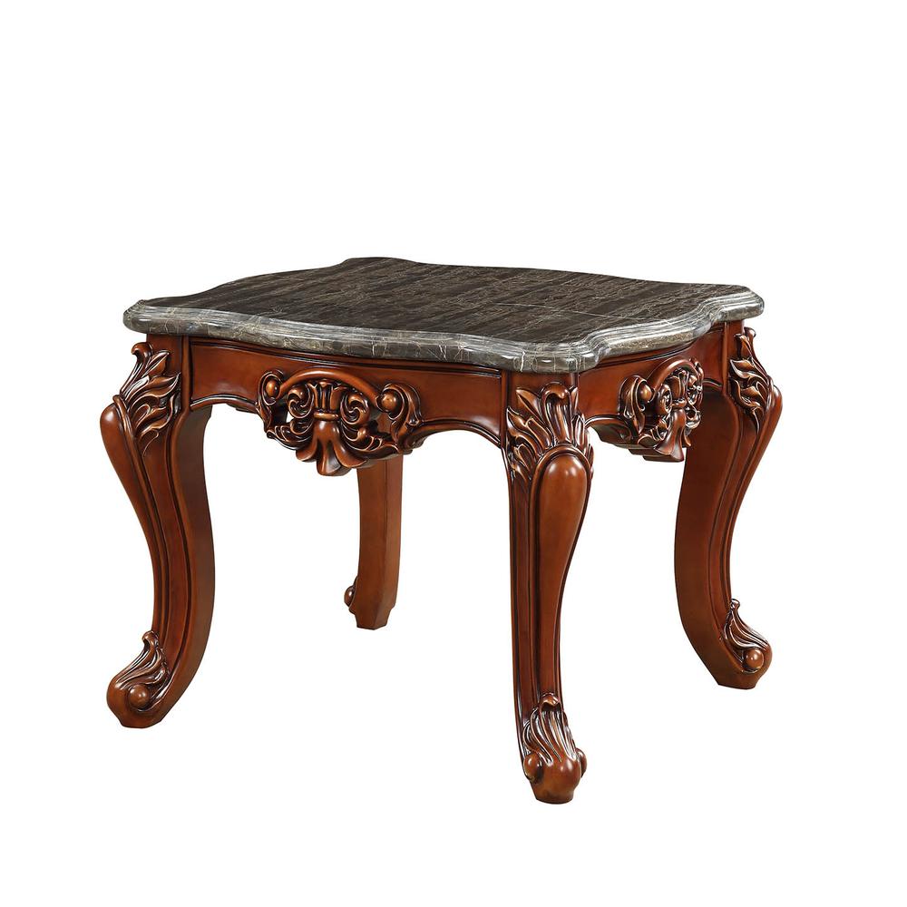 Eustoma End Table, Marble & Walnut (83067). Picture 1