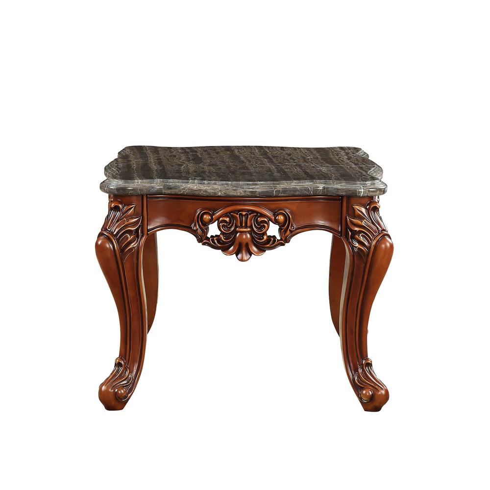 Eustoma End Table, Marble & Walnut (83067). Picture 2