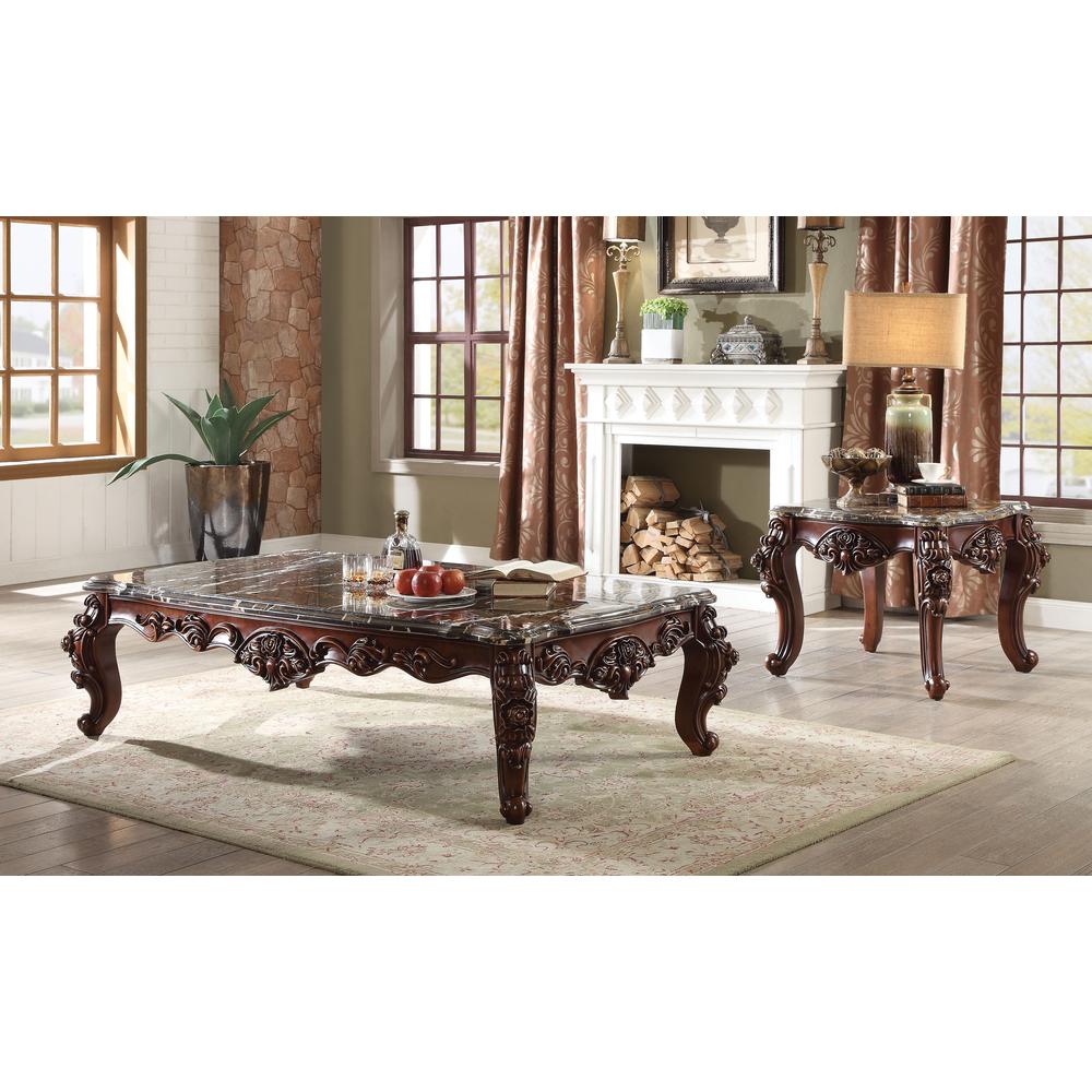 Forsythia Coffee Table, Marble & Walnut (83070). Picture 6