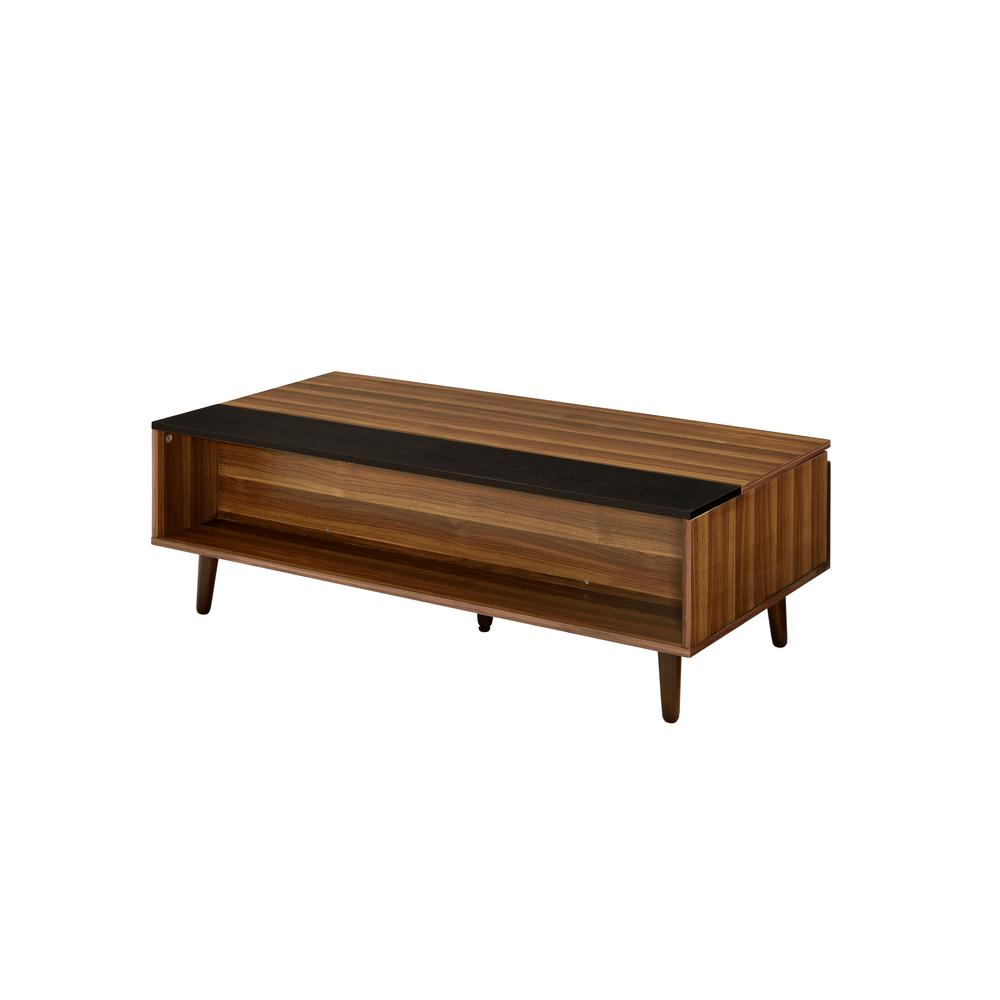 Coffee Table w/Lift Top, Walnut & Black 83140. Picture 1