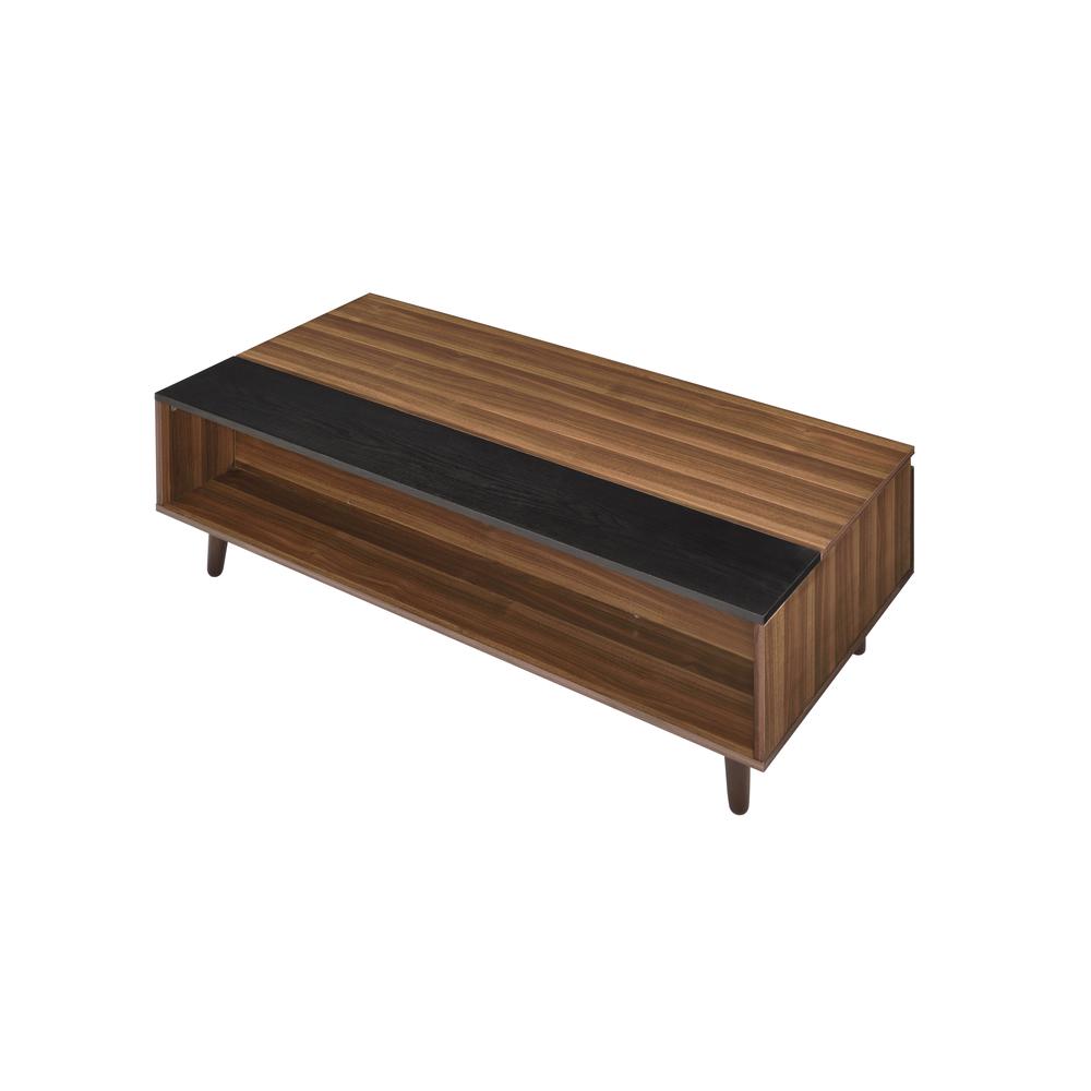 Coffee Table w/Lift Top, Walnut & Black 83140. Picture 2