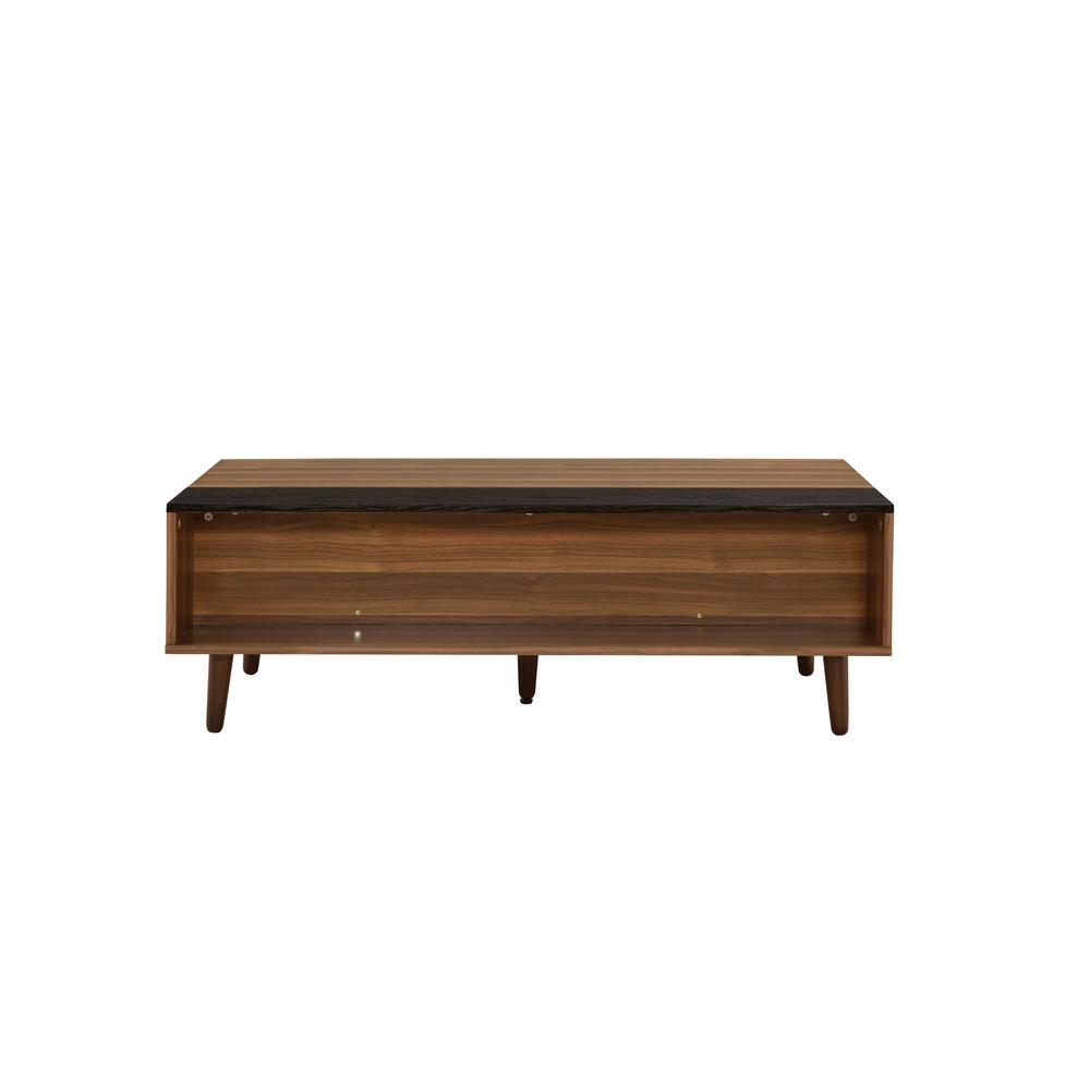 Coffee Table w/Lift Top, Walnut & Black 83140. Picture 4