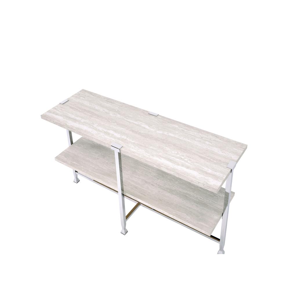 Sofa Table, White Oak & Chrome 83213. Picture 3