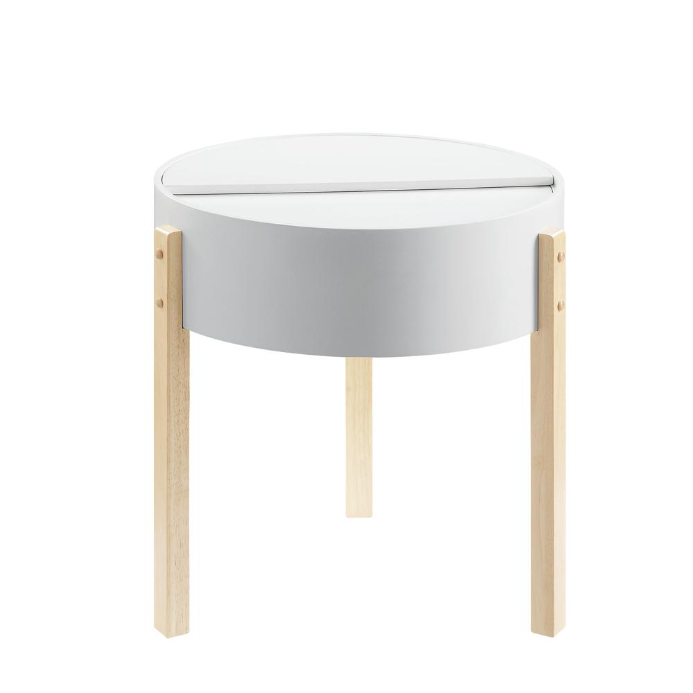 End Table, White & Natural 83217. Picture 1