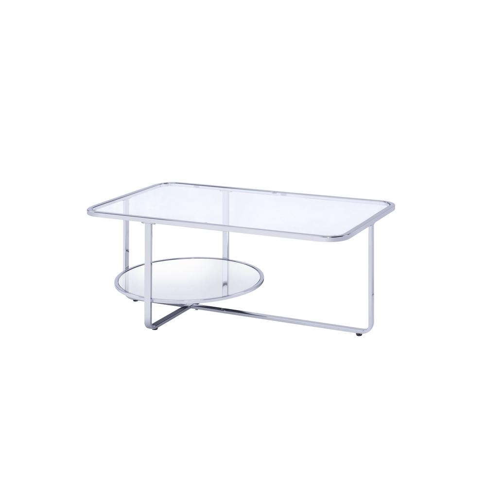 Hollo Coffee Table, Chrome & Glass. Picture 1