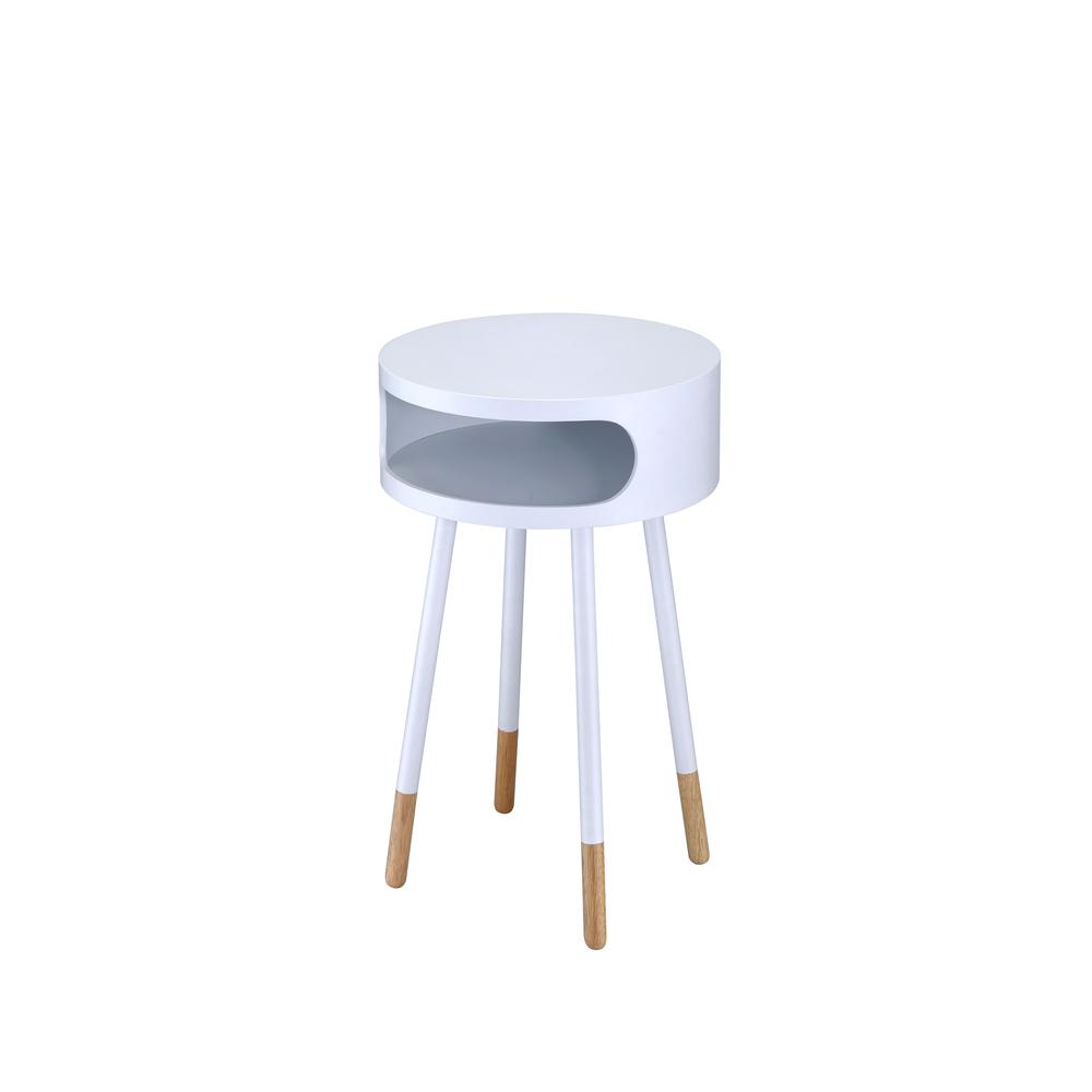 Sonria End Table, White & Natural. Picture 2