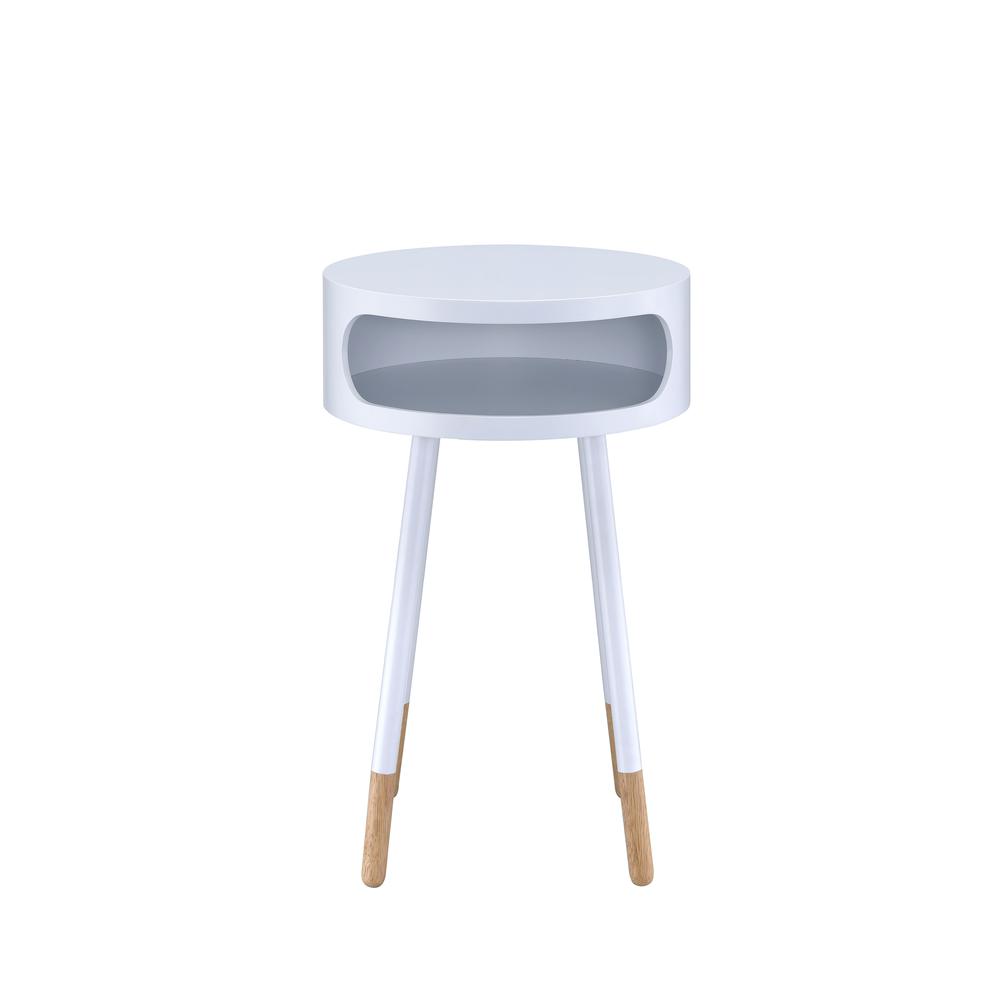 Sonria End Table, White & Natural. Picture 3