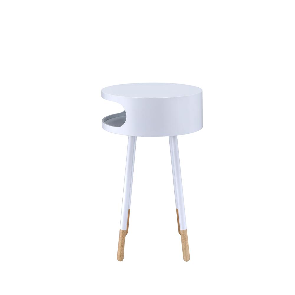 Sonria End Table, White & Natural. Picture 4