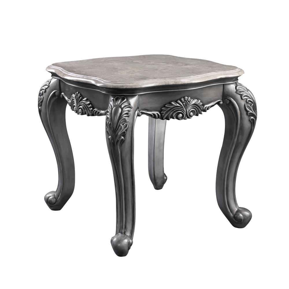 End Table, Marble & Platinum 85347. Picture 1