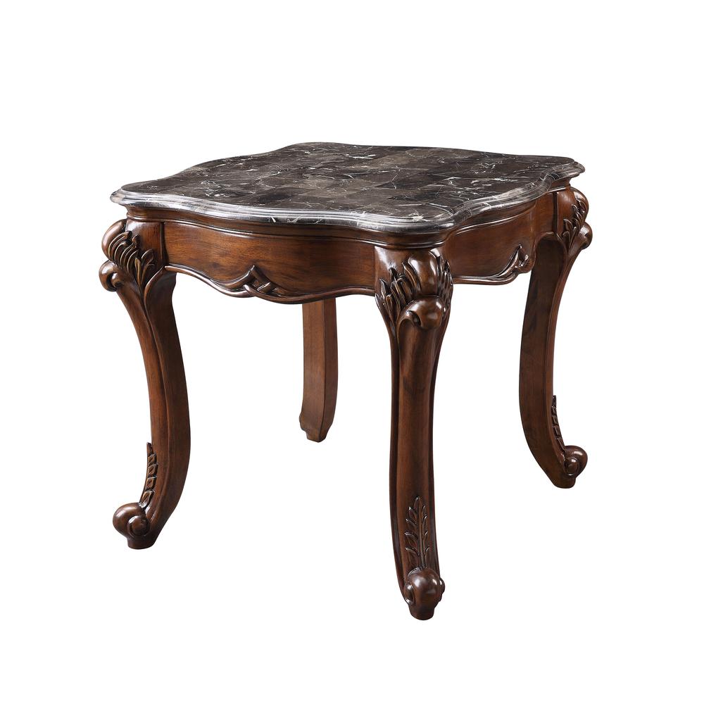 End Table, Marble & Cherry 85367. Picture 1