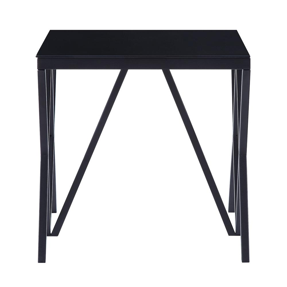 Magenta End Table, Black & Glass. Picture 2