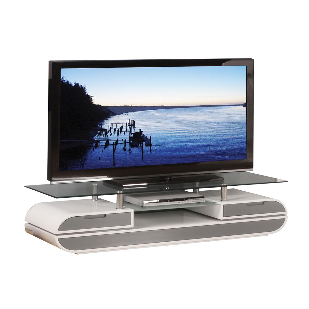 Lainey TV Stand, White & Gray (91142). Picture 1