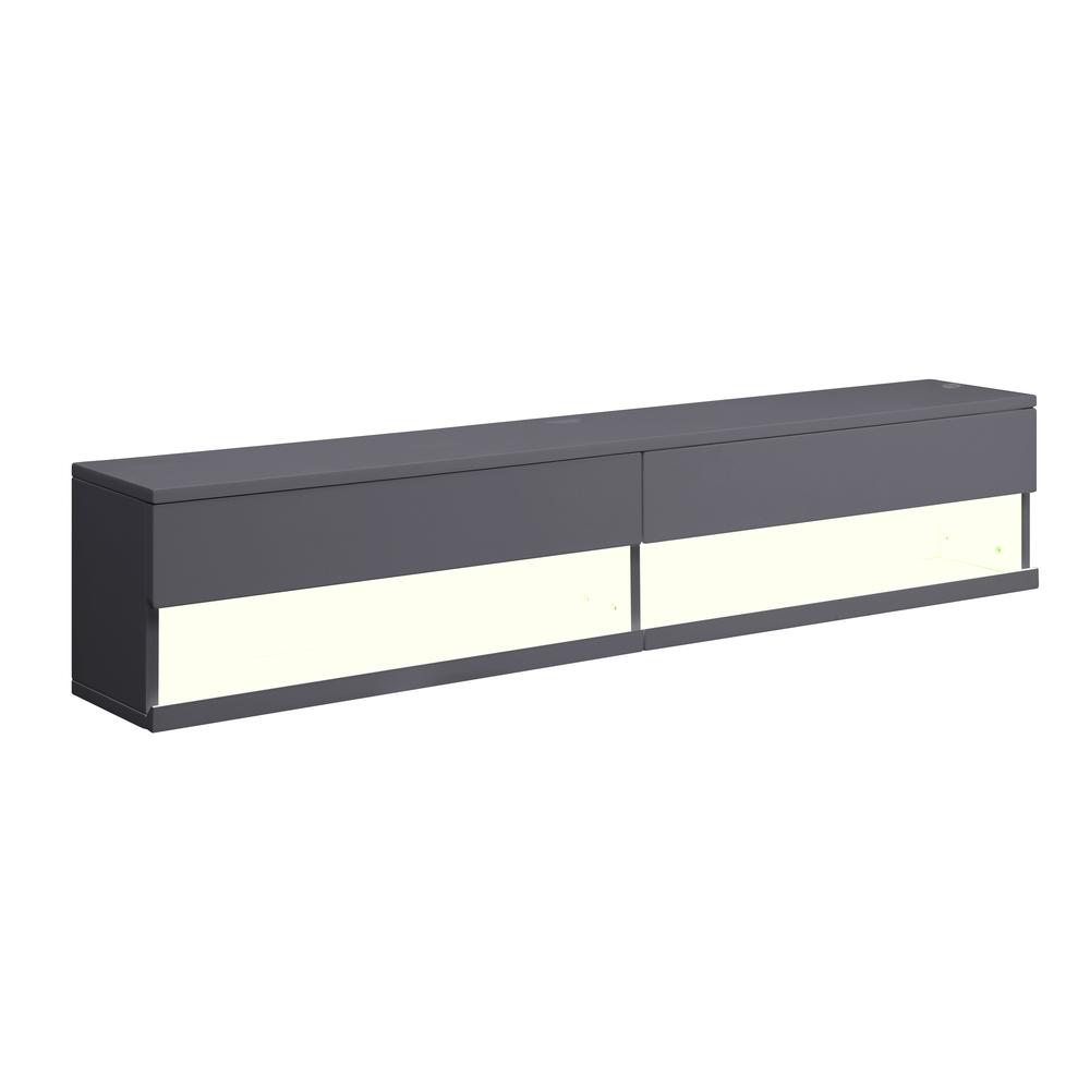 Ximena Floating TV Stand, LED & Gray Finish (91347). Picture 3