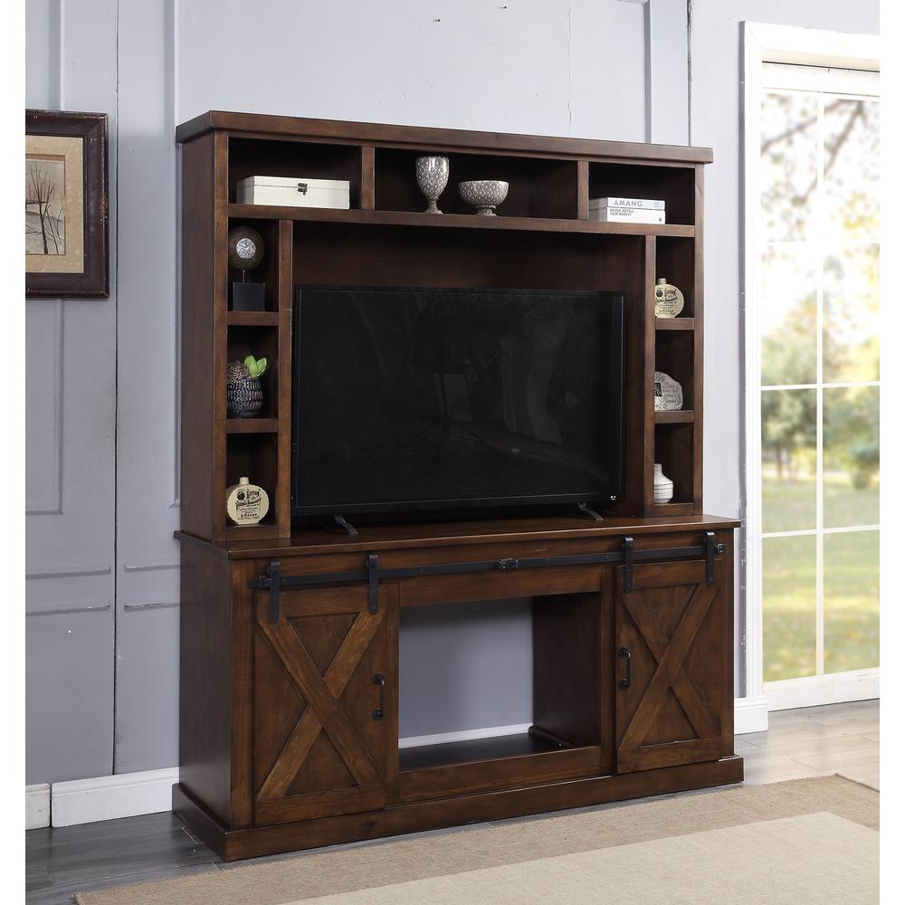 ACME Aksel Entertainment Center w/Fireplace, Walnut. Picture 2